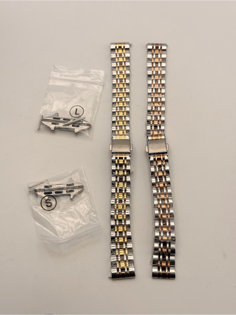 Apple Watch Stainless Steel Bands, 2x Gold/silver, Silver/rose gold, 38-49mm
